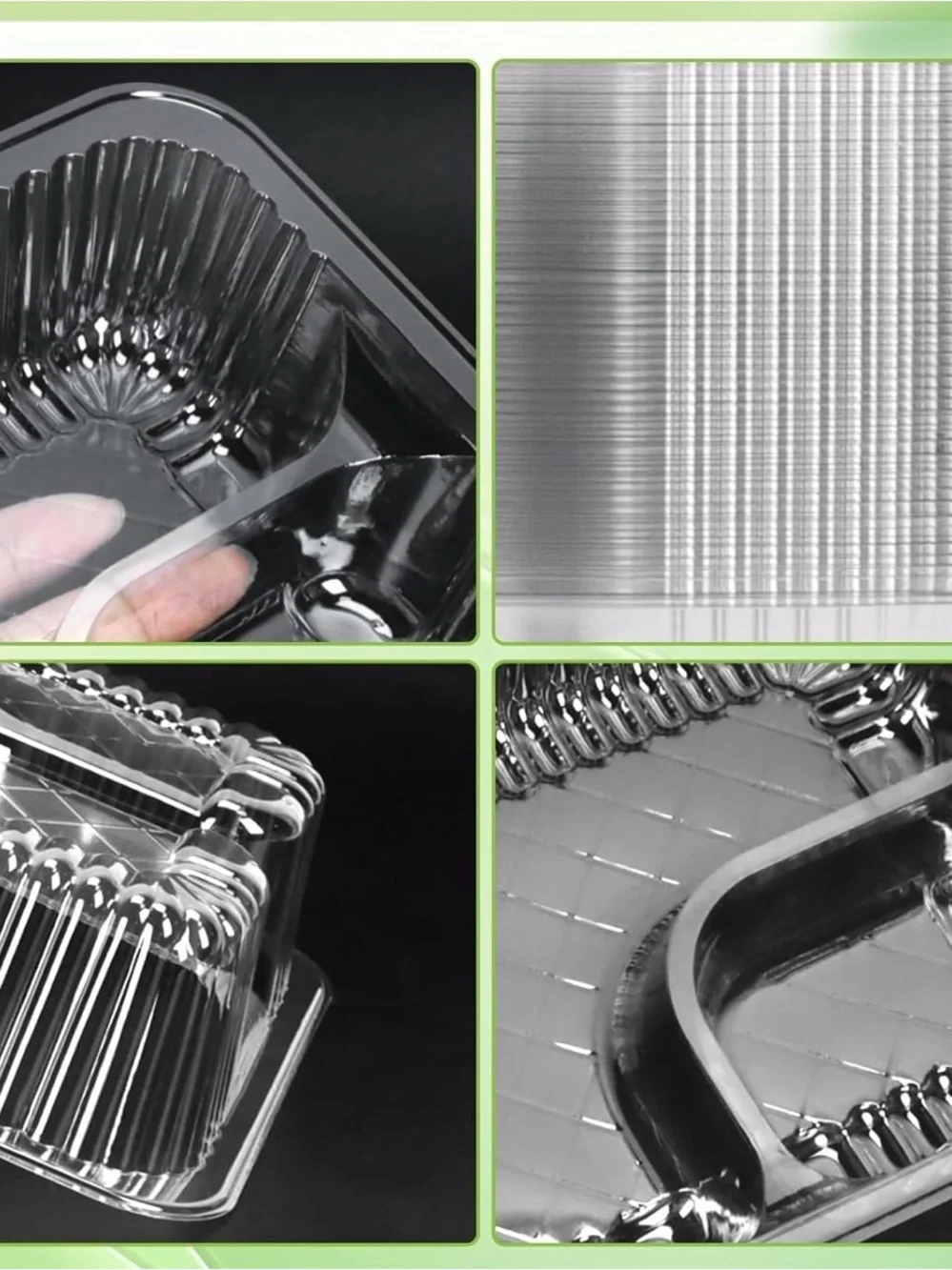100 Disposable Clear Plastic Snack Tray with Dip Compartment